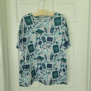 SHEIN LUNE Plus Book & Watch Print Tee 0XL